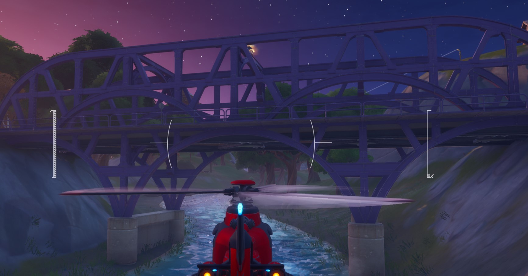  Where to fly a Choppa under the Purple, Red and Blue steel bridges in Fortnite Chapter 2 Season 2 