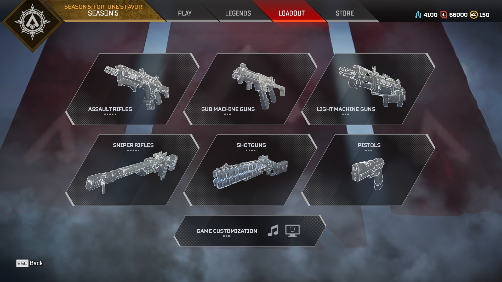 Loadout Screen Season 5