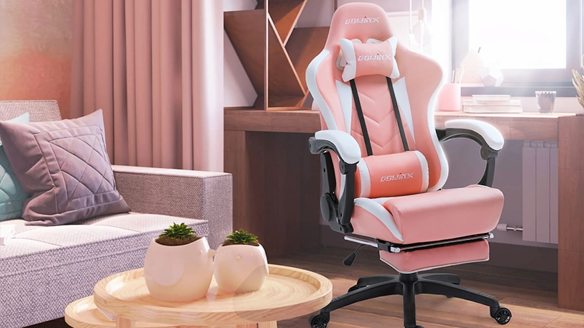 Image of a pink gaming chair