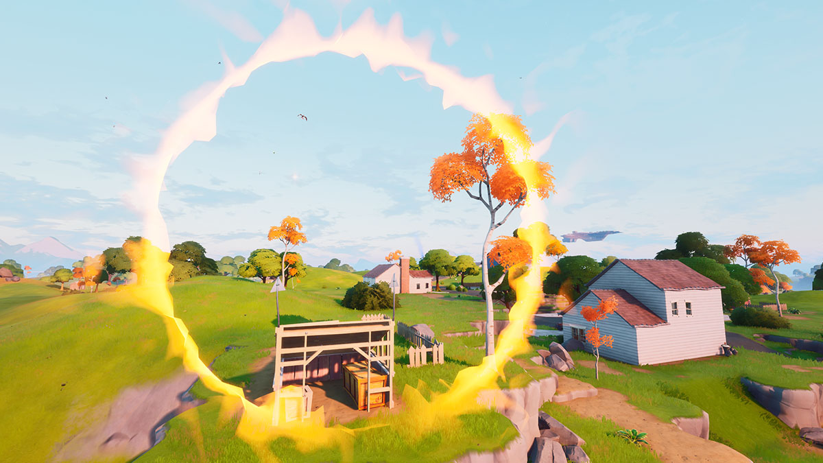  Where to jump through the flaming ring at Salty Springs in Fortnite Chapter 2 Season 4 