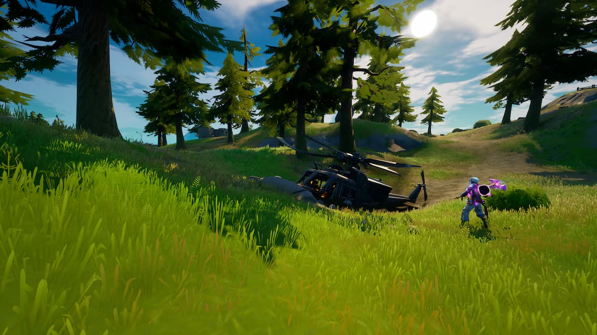  Where to investigate the downed black helicopter in Fortnite Chapter 2 Season 6 – Foreshadowing Quests 