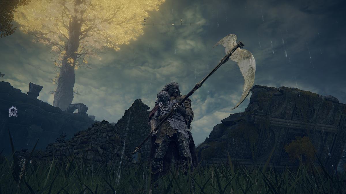 Screenshot of Elden Ring showing the Winged Scythe