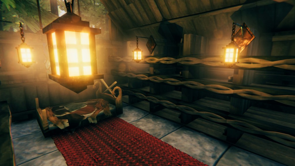 The Woodland Storehouse in Valheim Interior