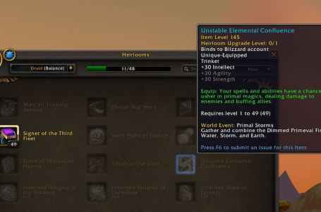  How to get the Unstable Elemental Confluence heirloom trinket in the World of Warcraft: Dragonflight pre-patch 