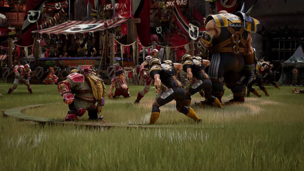 Dwarves battling humans in Blood Bowl 3