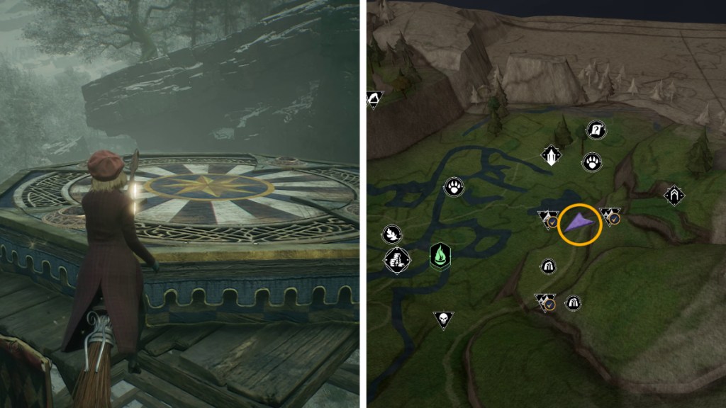 East North Ford Bog Landing Platform Map Location in Hogwarts Legacy