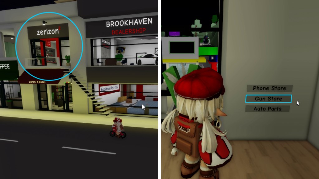 Finding the secret gun store in Roblox Brookhaven