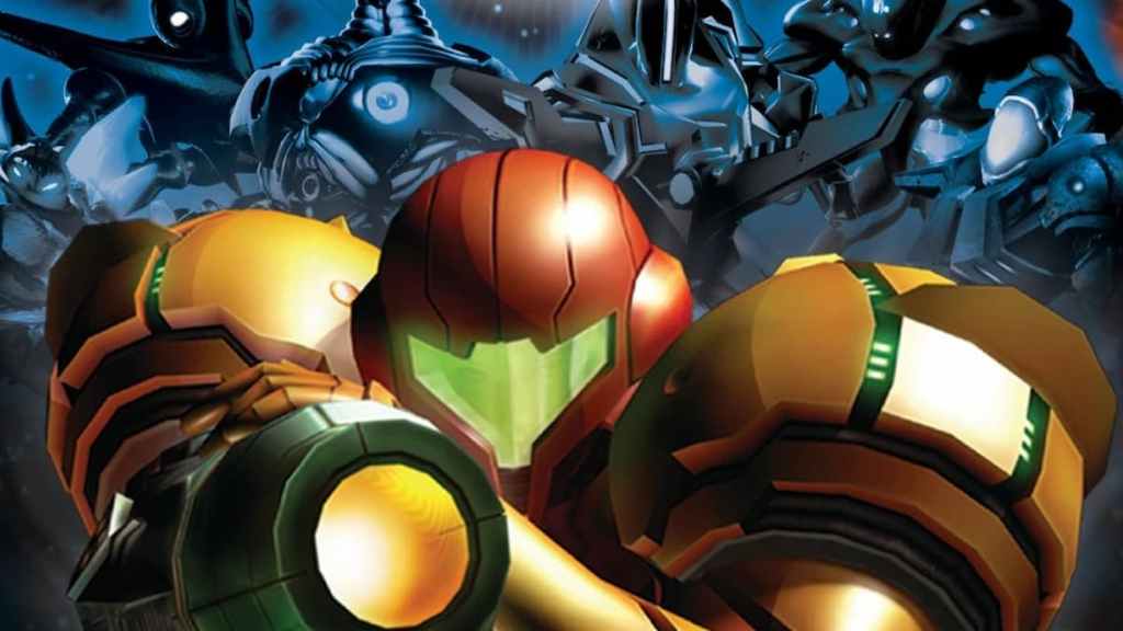 Samus on the Metroid Prime Hunters cover art