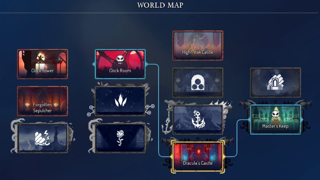 World Map for Reaching Master's Keep in Dead Cells Return to Castlevania