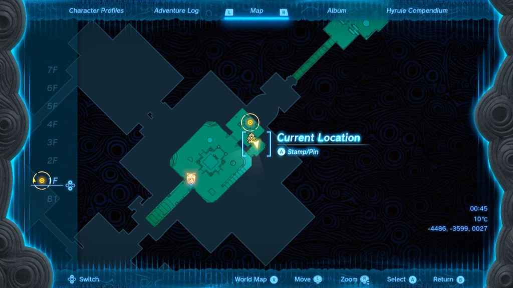 The Legend of Zelda Tears of the Kingdom Lightning Temple Battery 1 Map