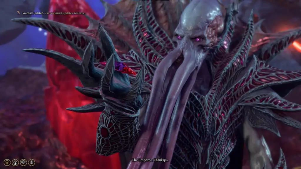 The MindFlayer known as The Emperor saying "thank you"