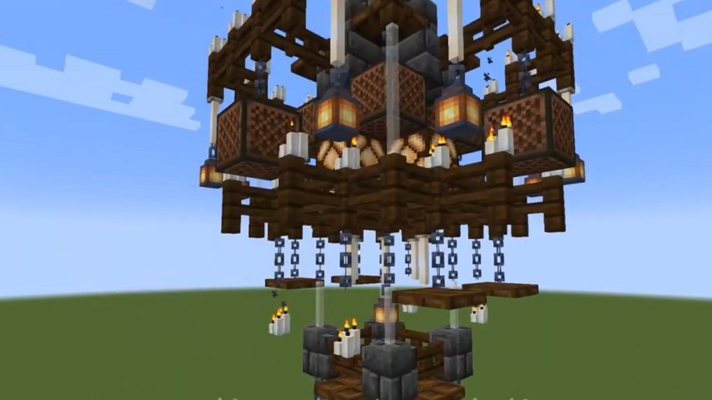 Complex Medieval Chandelier in Minecraft