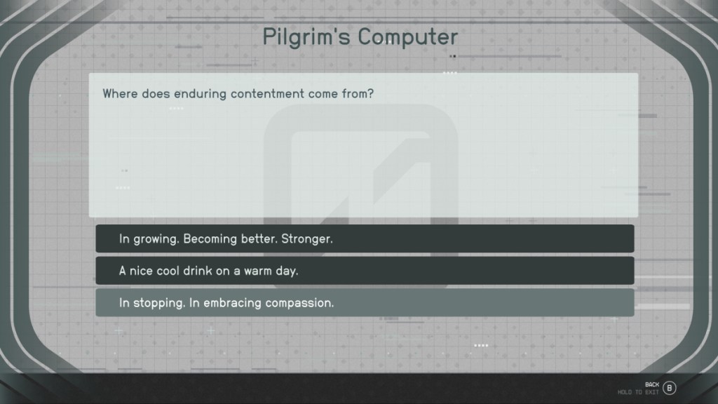 Starfield pilgrim question 4