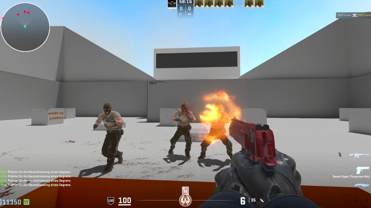 fast aim and reflex training for counter strike 2 aim training map