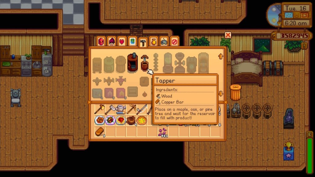 Craft a Tapper Stardew Valley