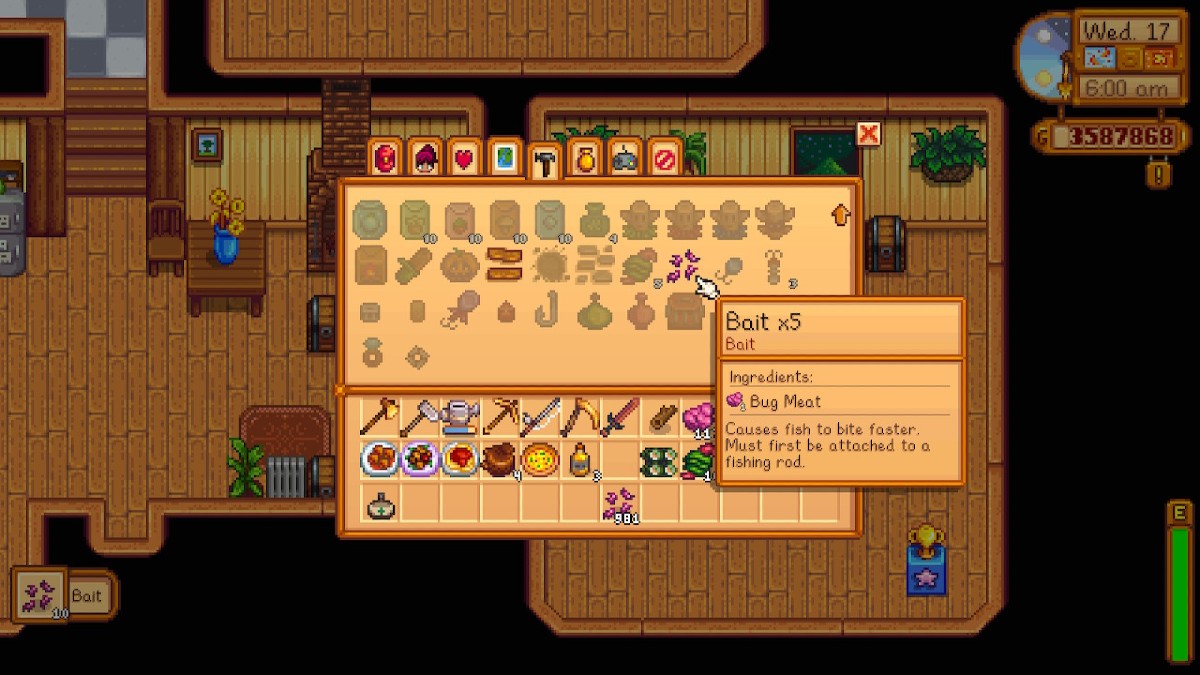 Crafting Bait Stardew Valley