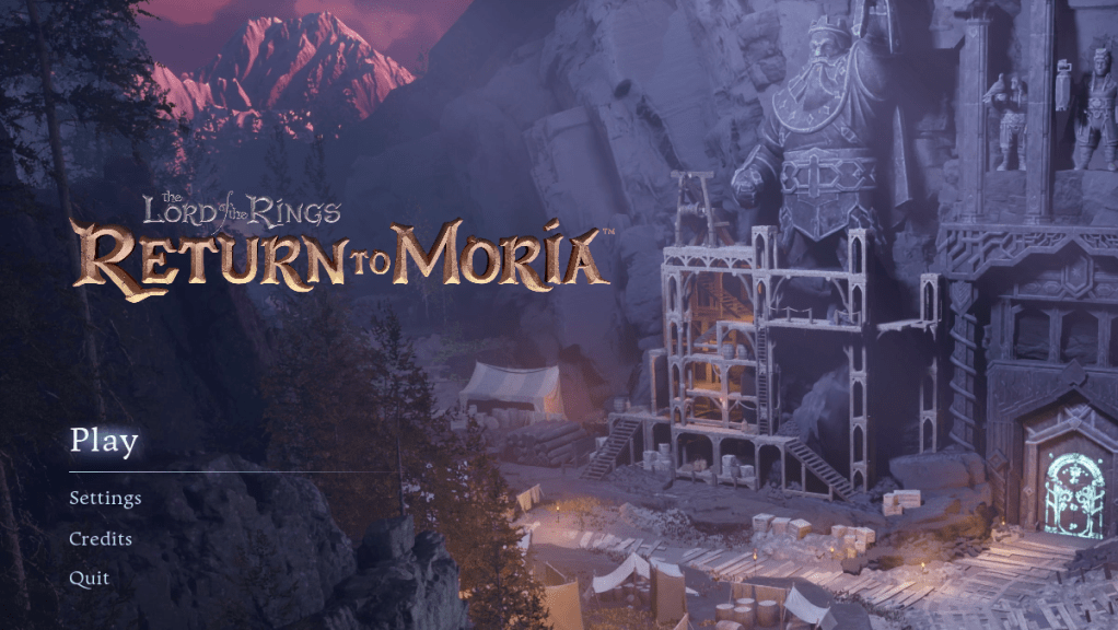 LotR: Return to Moria main menu