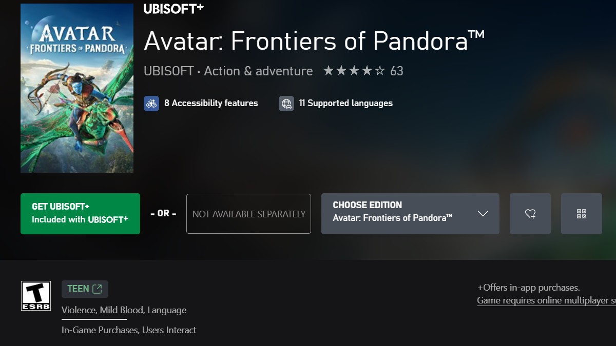 Avatar: Frontiers of Pandora Xbox Game Pass