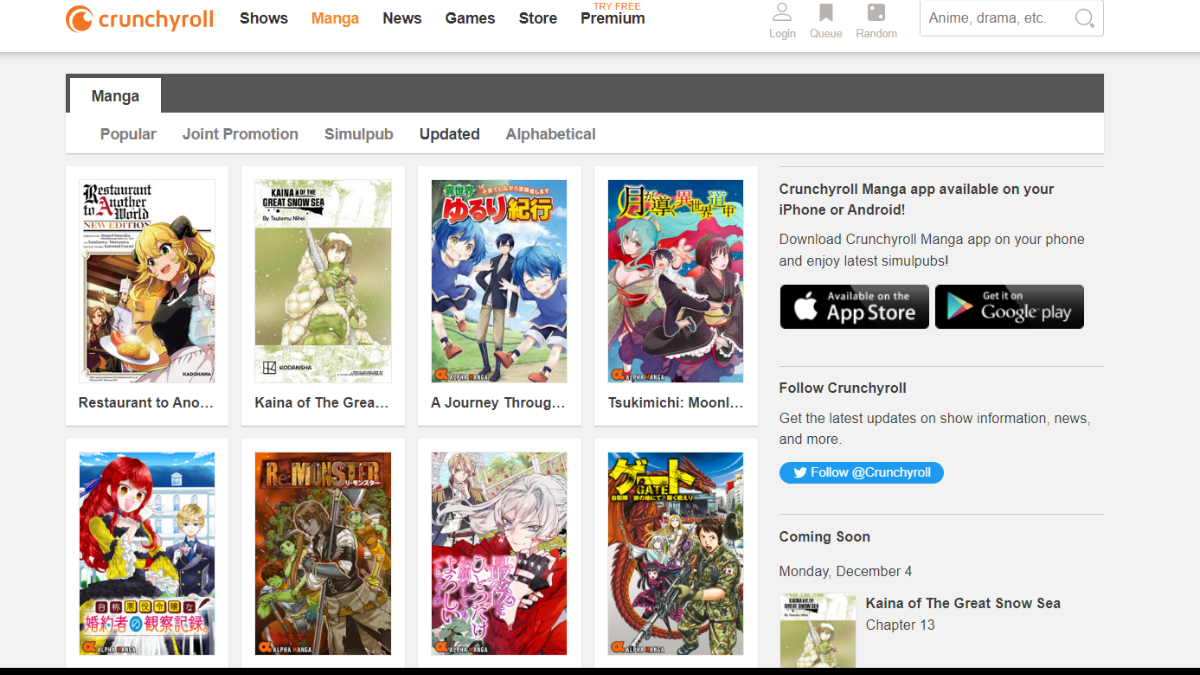 top manga sites crunchyroll