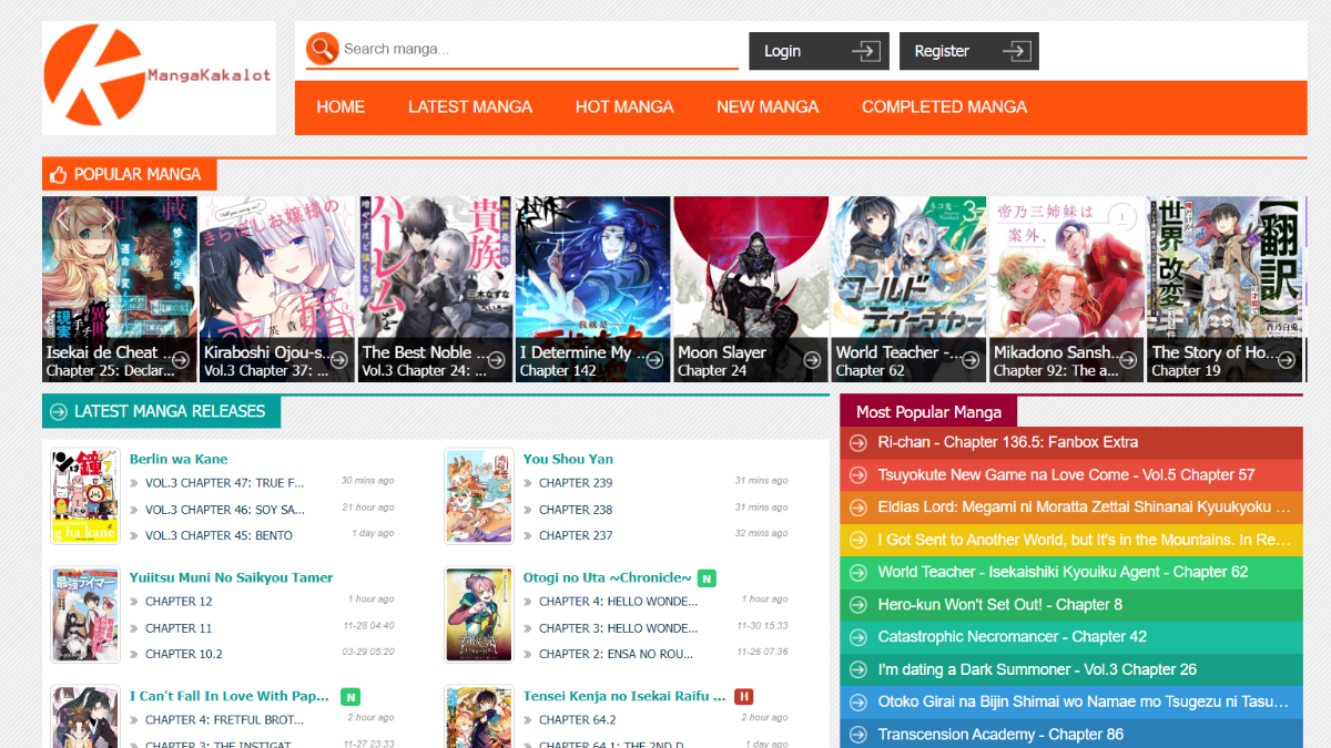 top manga sites mangakakalot