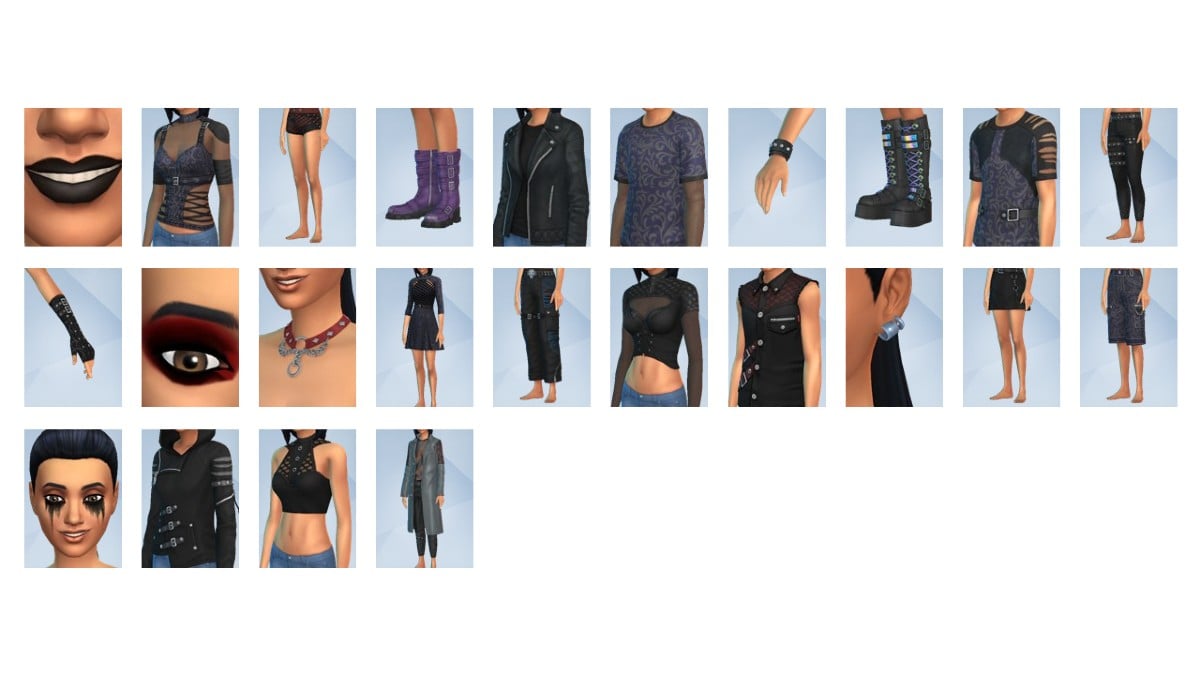 Sims 4 Goth Galore Create a Sim Items