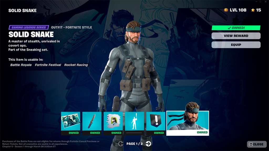 Unlock Solid Snake Fortnite