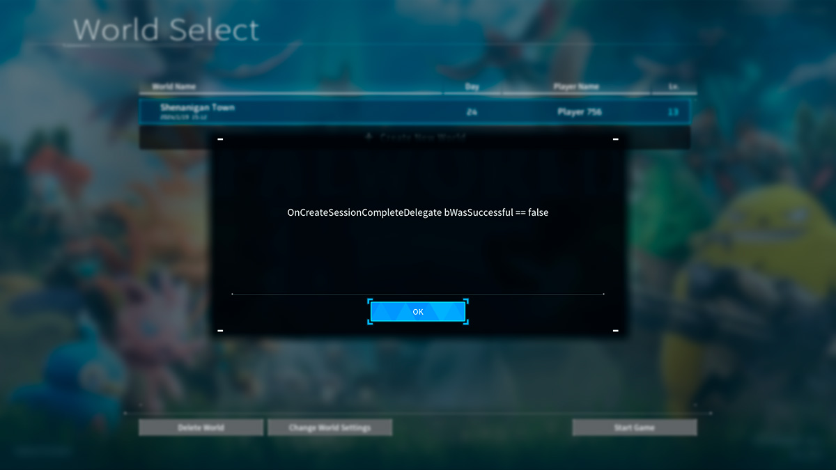 Multiplayer Mode Error Fix Palworld 