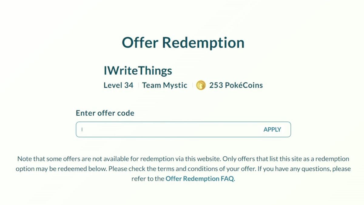 Pokemon GO Web Store Redeem Code