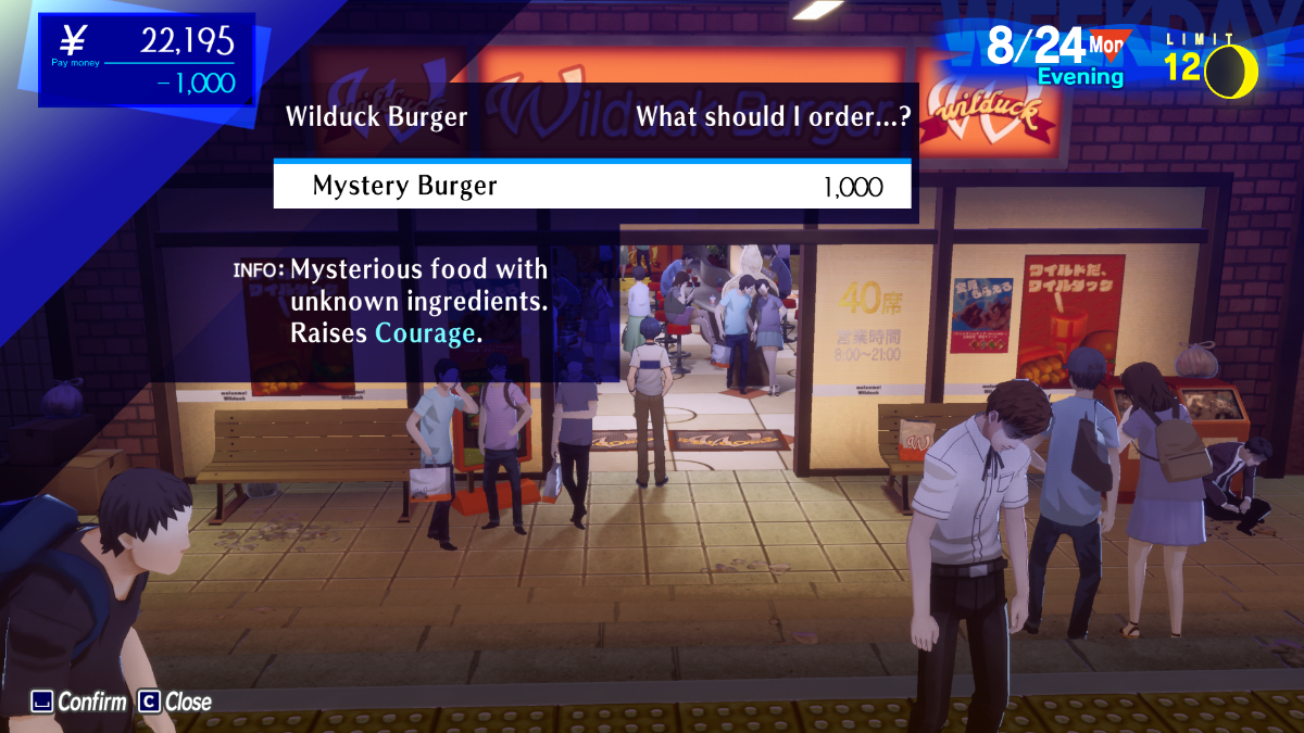 Persona 3 Wilduck Burger